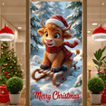 thumbnail image 2 of Cute Animal Christmas Banner Festive Holiday Merry Christmas Decoration for Winter Event Indoor Celebration Seasonal Party, 2 of 9
