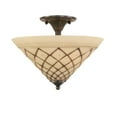thumbnail image 1 of Toltec Lighting 121-BC-718 Semi-Flush With 2 Bulbs Shown In Black Copper Finish With 16 Chocolate Icing Glass, 1 of 1