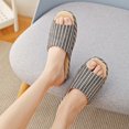 thumbnail image 4 of Real Fancy Women Mens Footbed Unisex Linen Cotton Open-Toe Home Slippers Indoor Shoes Casual Flax Soft Non-Slip EVA Sole Shoes, 4 of 6
