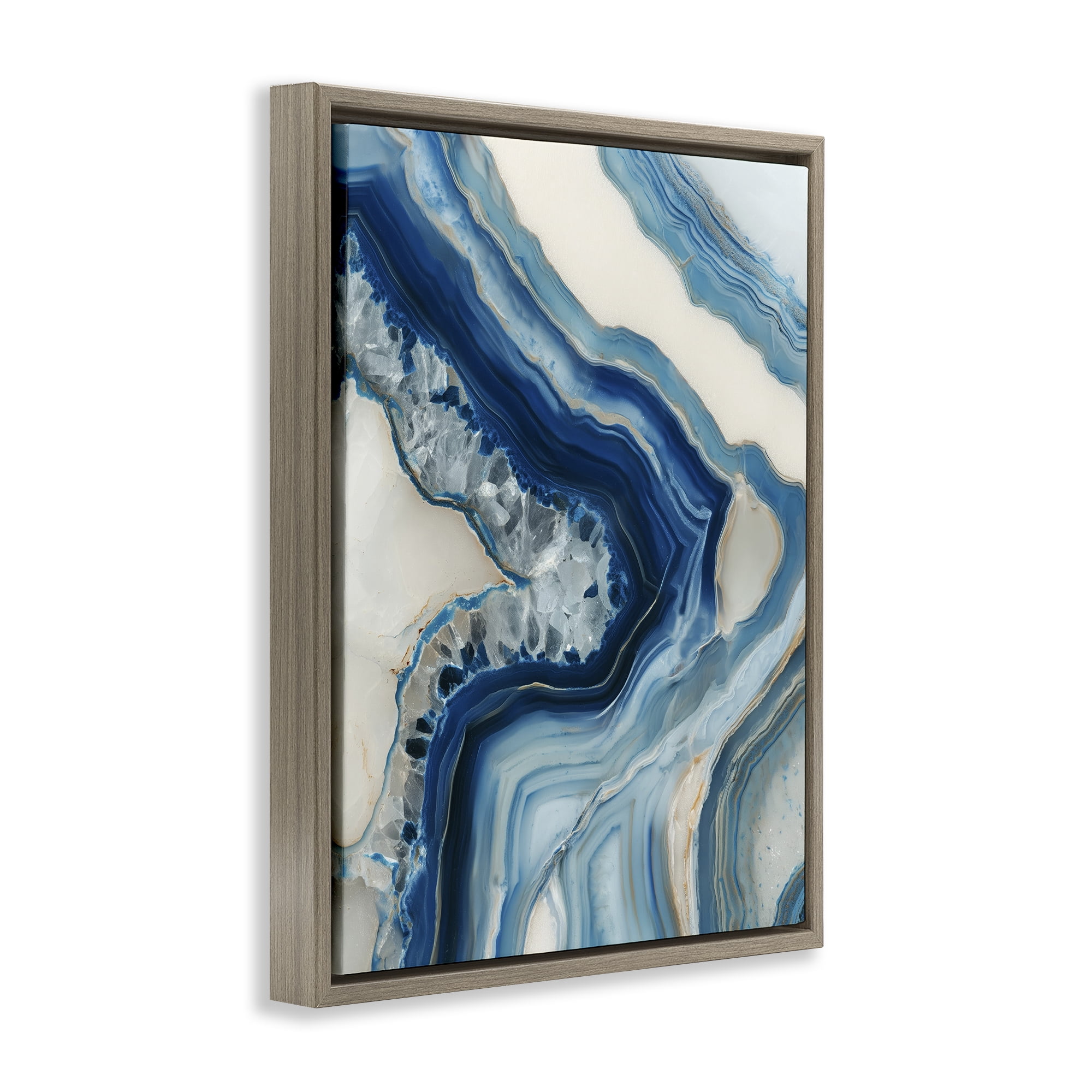 Stupell Industries Sea Colored Stones Geode Brown Framed Floater Canvas Wall Art, design by Svetlana Aleynikova