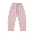 thumbnail image 4 of ZHYou No Boundarie Stripe Pants for Women Drawstring Elastic Waist Wide Leg Lightweight Vacation Casual Trousers with Pockets,Red,Size XL, 4 of 7