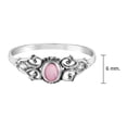 thumbnail image 4 of Timeless Vintage Beauty Oval Pink Mother of Pearl Sterling Silver Band Ring-7, 4 of 5