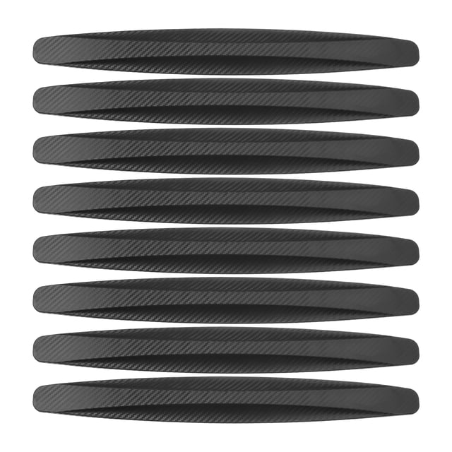 Unique Bargains 8 Piezas 40 cm Patrón de Fibra de Carbono Tiras Protectoras de Parachoques Universales Protector de Parachoques de Coche Parche embellecedor Negro