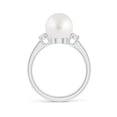 thumbnail image 2 of Angara South Sea Cultured Pearl Three Stone Ring with Diamonds in 14K White Gold for Women | June Birthstone Jewelry for Her, 2 of 8