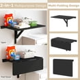 thumbnail image 3 of YYAo Folding Wall Desk, Wall Mounted Folding Table,31.5 x 23.5 Inch Wall Mounted Folding Table for Small Spaces-Black, 3 of 6