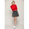 thumbnail image 2 of Made by Johnny Women's Casual Mini Flared Plain Pleated Skater Skirt with Shorts M BLACK_POLKA, 2 of 5