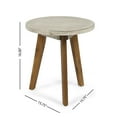 thumbnail image 3 of Noble House Marina Farmhouse Indoor Acacia Wood Side Table in Light Gray, 3 of 3