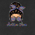 thumbnail image 2 of Autism Awareness Mom Life Messy Hair Bun | Cool Support Neon Print Bandana Mother's Day Tri-Blend Racerback Tank Top, Vintage Black, X-Large, 2 of 5