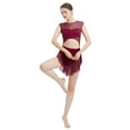 thumbnail image 2 of IBTOM CASTLE Women Lyrical Dance Dress Tank Bodysuit Cut Out Front Ballet Leotard Morden Contemporary Dancewear XL Wine Red, 2 of 8