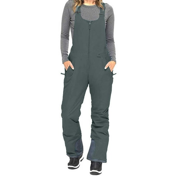 FADAACAI Womens Ski Suit Women's Insulated Ski Bib Overalls Winter Snowboarding Pants Sleeveless Ski Adjustable Strap Jumpsuit Ski Jumpsuit Women Ski Outfits for Women Gray 4XL Clearance!