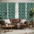 thumbnail image 2 of Ambesonne Colorful Window Curtains, Modern Geometric Bohem, Each 28" W x 95" L, Blue Green, 2 of 5