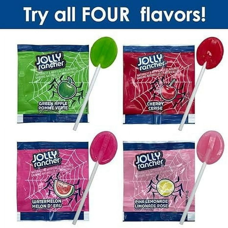 ジョリーピックルス「SMILE AND GROW FAT」JOLLYPICKLE Jolly Rancher Flat Lollipops, 100 Count Bulk Pack