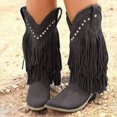 thumbnail image 2 of Oyedens Tassel Knee High Cowboy Boots for Women Bohemian Western Wide Mid Calf Cowgirl Riding Boots, 2 of 5