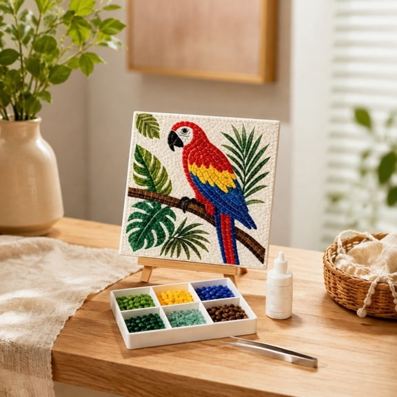 2D DIY Pixel Sticker Set Mosaic Art DIY Kit Handmade Animal Theme Mosaic Craft Set, Gifts suitable for adults Teenagers and children(C)