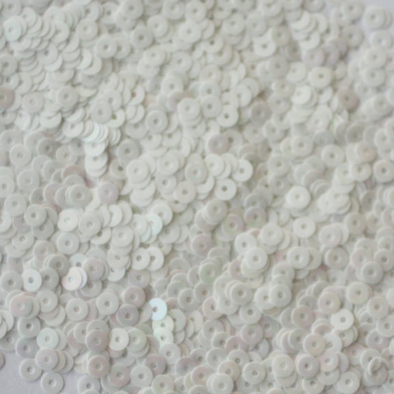 White Sequins 4mm Opaque Rainbow Iris Made in USA