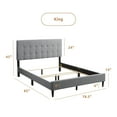 thumbnail image 3 of Rest Haven Gresham Tufted Upholstered Bed, King, Gray (Box Spring Required), 3 of 14