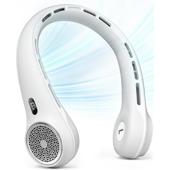 Jkjoy Neck Fan, Personal Fan with LED Display, Portable Neck Fan, Hands Free Bladeless Fan, 4000mAh-Battery, 3-Speed Adjustment & Whisper-Quiet Operation, Perfect for Home,Camping,Travel,Sports