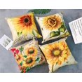 thumbnail image 3 of Set of 4 Sunflowers Pillow Cases, Throw Cushion Cover Cotton Linen Pillowcase Home Decoration,45x45cm, 3 of 4