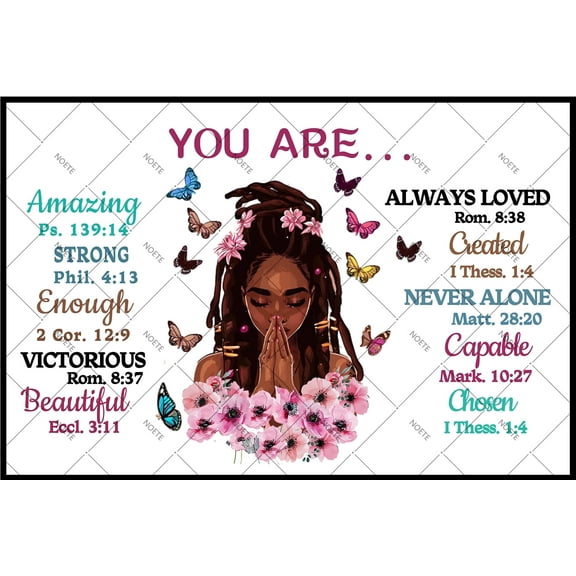Noete Black Tin Sign Decor 8x12 Inch Inspirational African American Christian Gifts for Women, Black Art Scripture Posters Spiritual Wall Decor for Home & Office