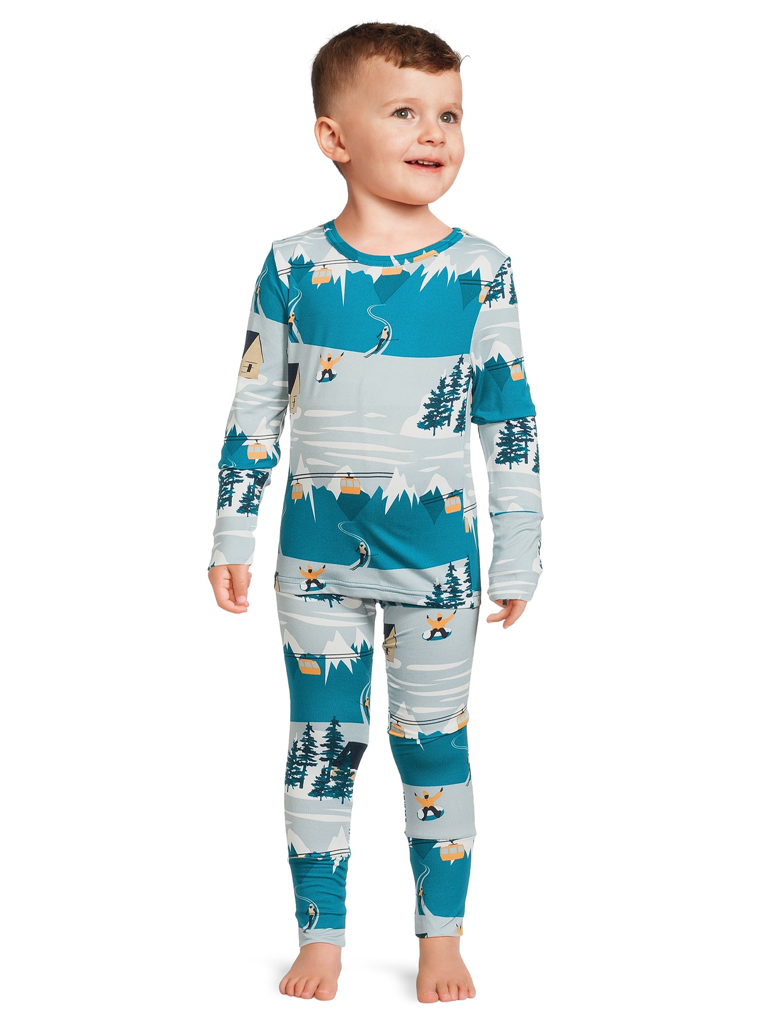 Swiss Tech Toddler Brushed Jersey Warm Thermal 2pc Set, Sizes 2T- 5T