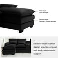 thumbnail image 5 of 123" Modern Sectional Sofa U Shaped Sofa Couch, Comfy Sleeper Sofa Couch with Console, Cupholders & USB Ports, 6-seat Upholstered Symmetrical Sofa Furniture for Living Room Apartment, Velvet, Black, 5 of 9