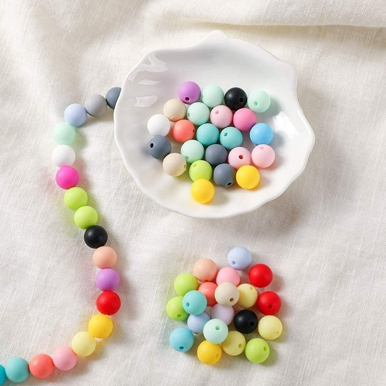 100pcs 15mm Round Silicone Bead Kit, For Necklace, Bracelet, Diy Craft  Making - Assorted Silicone Color Beads - For Jewelry Making