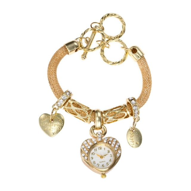 1 UNID HERMOSA Pulsera de las Mujeres con RINESTONE RINESTONE Tachuelas Reloj Charm Pulsera