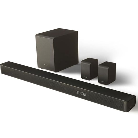Restored Hisense 5.1 Channel Soundbar with Wireless Subwoofer AX5100G - Black