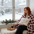 thumbnail image 5 of RBCKVXZ Checkered Throw Blanket for Bed Couch Sofa, Flannel Fleece Soft Cozy Checkerboard Grid Print Checker Blankets, 27"x39", Wine, 5 of 6