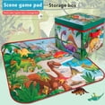 thumbnail image 2 of 6PCS Dinosaur Playset Portable Funny Dinosaur Toy Table Ornament with Play Mat, 2 of 10