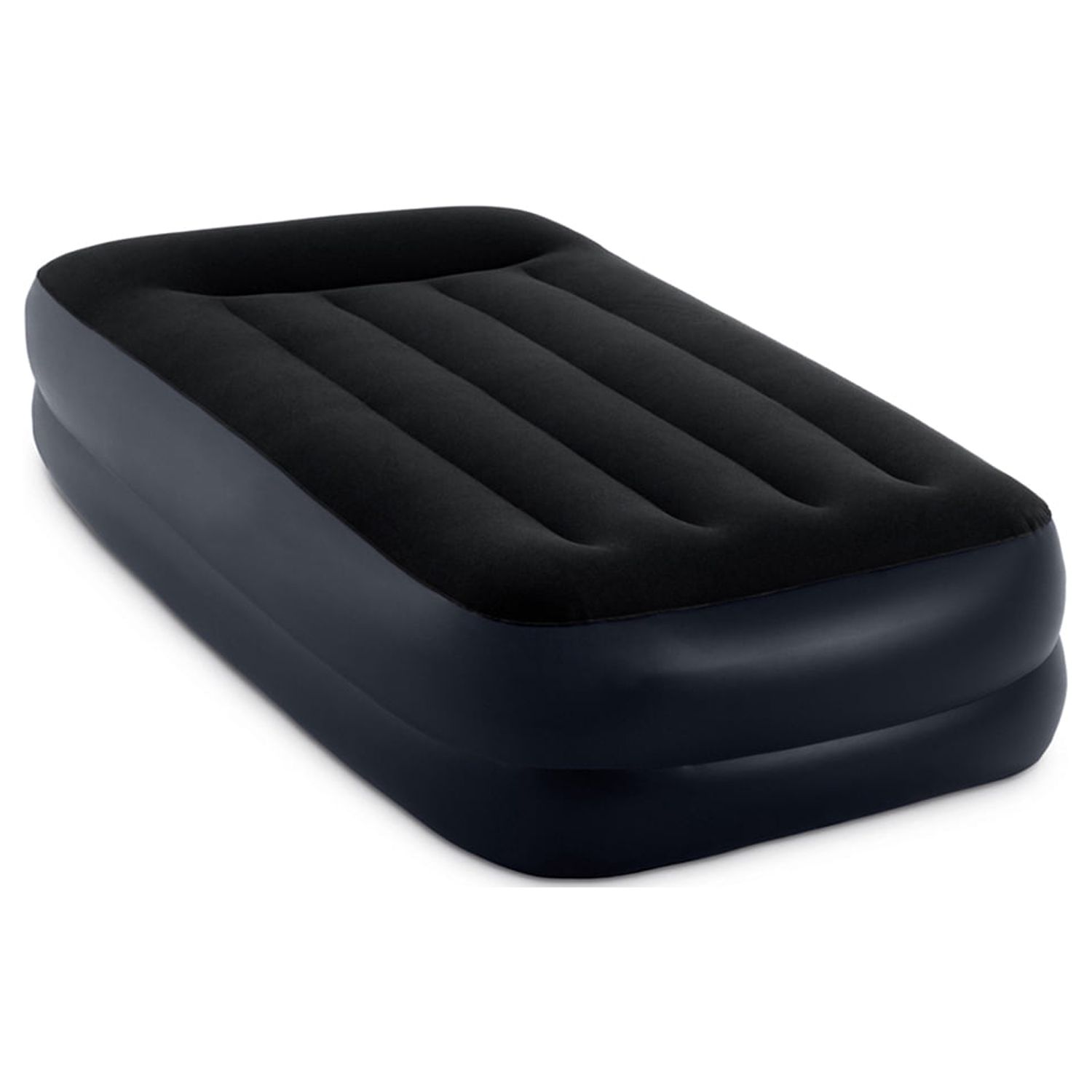 Intex Twin Rest Raised Air Mattress with Built In Pillow and Electric Pump, Gray - image 3 of 7