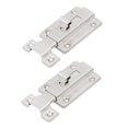 thumbnail image 1 of LOVEVER 2 Pcs Anti-theft Latch Garage Door Gate Lock Sliding Silver, 1 of 8