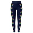 thumbnail image 3 of Gibobby Running Pantalones Deportivos Yoga Leggings con estampado para mujer, mallas deportivas con levantamiento glúteos, pantalones yoga (estilo 6) (Azul marino, M), 3 of 5