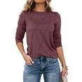 thumbnail image 4 of Fantaslook Long Sleeve Shirts for Women Pleated Crew Neck Casual Tops Fall Fashion Blouses Lightweight Clothes, 4 of 6
