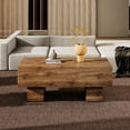 thumbnail image 3 of Newest Modern Rectangular Coffee Table 43.3"x21.6"x17.2", Wood Texture MDF Center Table for Living Room, 3 of 10
