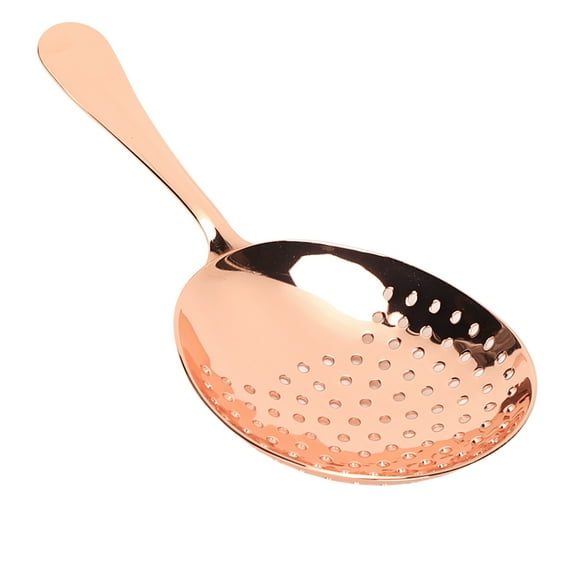 Strainer, Stainless Steel Ergonomic Handle Easy To Clean Unbending Strainer Spoon For Kitchen For Bartender Copper Plating