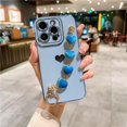 thumbnail image 1 of Funda de teléfono con correa de amor chapada de lujo para iPhone 11, 12, 13, 14 Pro, Max, X, XR, XS, marco de corazón bonito, 7, 8 Plus, SE Fivean unisex, 1 of 2