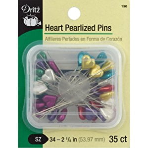 Dritz Heart Pearlized Pins 35/Pkg-Size 34