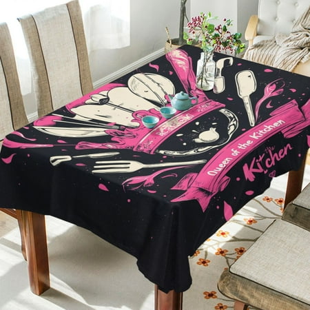 

WOBOGO Cooking Utensils Pattern Square Tablecloth 54×54in Polyester Fabric Tablecloth Washable Dust Resistant Wrinkle Resistant