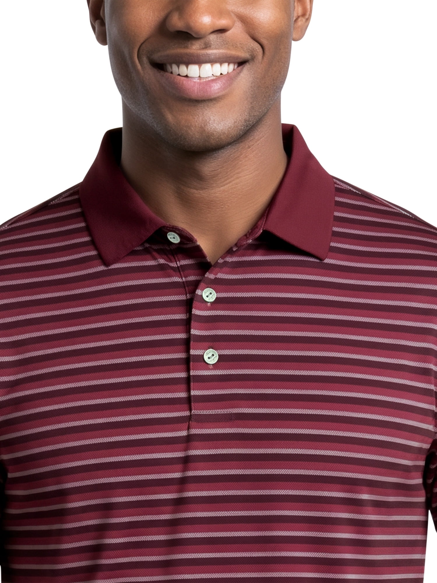 Ben Hogan Performance Men’s & Big Men's Herringbone Stripe Short Sleeve Golf Polo Shirt, Sizes S-4XLT