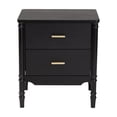 thumbnail image 6 of Baxton Studio Marisela Black Wood Nightstand with Gold Handles - 2-Drawer Table, 6 of 6