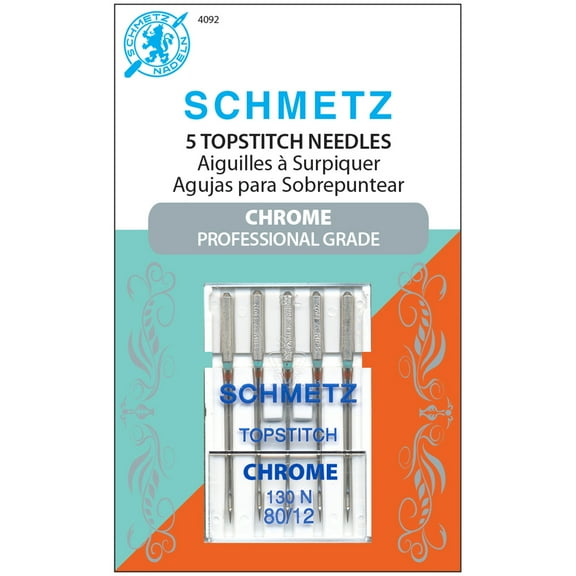 Schmetz Needle Chrome Topstitch Sz 80/12 5pc