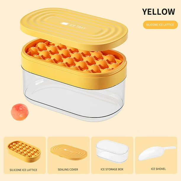 Bandeja de cubitos de hielo de silicona de grado alimenticio con tapa | Máquina para hacer 24 bolas de hielo redondas para cócteles y bebidas | Diseño apilable y fácil de desmoldar | Incluye