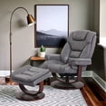 thumbnail image 3 of Heartland Furniture Gray Swivel Recliner Chair With Ottoman, Chair and Ottoman Set of 2-pcs, 3 of 4
