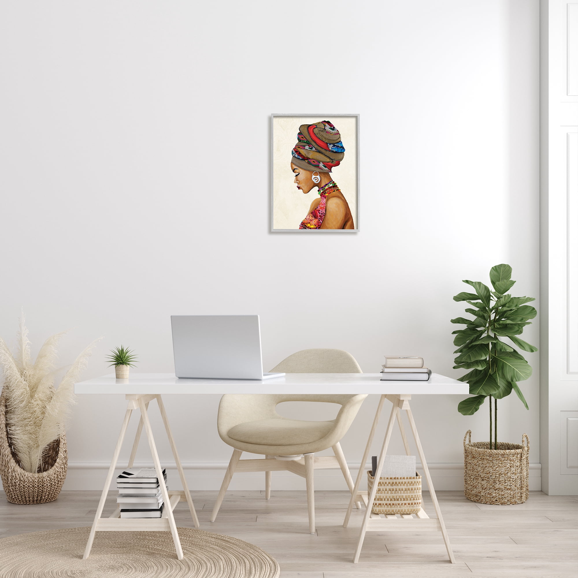 Stupell Industries Woman Wearing Traditional African Fashion Headwrap , 16 x 20, Designed by Gina Ritter