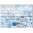thumbnail image 2 of Area Rugs Indoor Non-Slip Rectangle Rug 4x6 Ft Sea Animals Summer Ocean Beach Starfish Coral Wood Board Rug Rubber Backing Floor Mats Non Shedding Home Decor Carpet for Entryway Living Room, 2 of 8