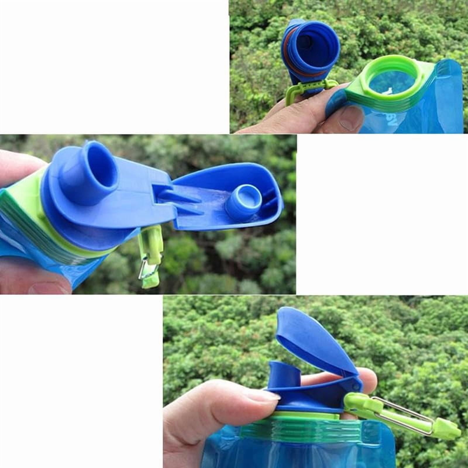 4 Pack Collapsible Water Bottles for Travel 24 oz Foldable Water Bottle with Leakproof Lid Food Grade Silicone Portable Reusable BPA Free Water Bottle for Hiking Sports Camping Biking