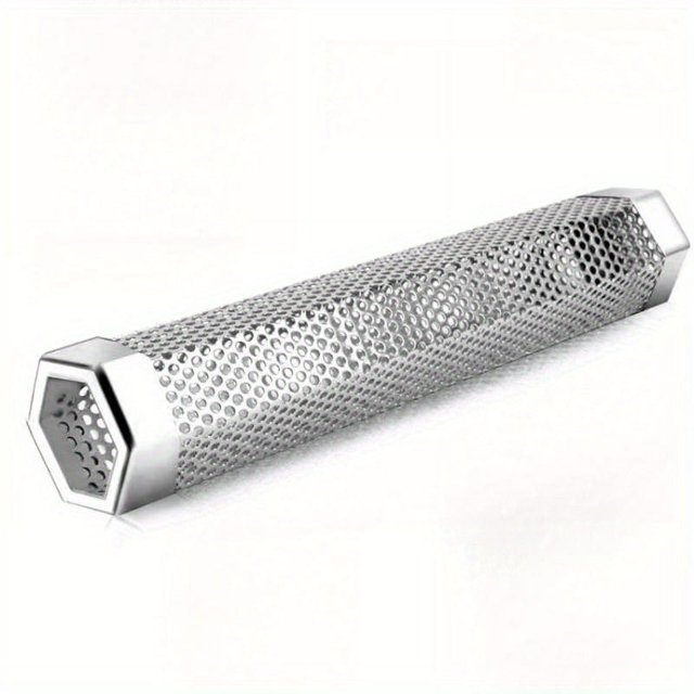 1pc 12 Inch Stainless Steel Smoke Tube BBQ Use Stainless Steel Cigarette Box 304 Stainless Steel Smoker Tube Outdoor Barbecue Supplies Outdoor Camping Picnic, Cookware Barbecue Tool Accessories, Schoo