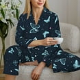 thumbnail image 6 of Picia Beautiful Butterflies Pattern Women’s Long-Sleeve Sleepwear Set - Soft 2-Piece Loungewear with Pockets, Comfy PJs for Relaxing Nights-X-Large, 6 of 7