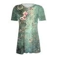 thumbnail image 4 of Patlollav Shirts for Women Summer V-Neck Print Casual Loose Short Sleeve Button Blouses Tops, 4 of 6
